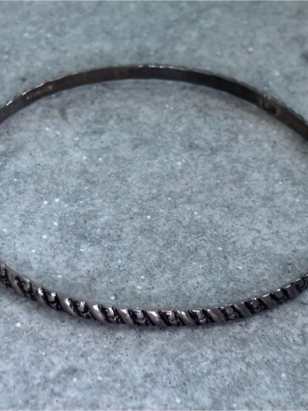 Handcrafted Twisted Sterling Silver Bangle Bracelet 2.75” Diameter